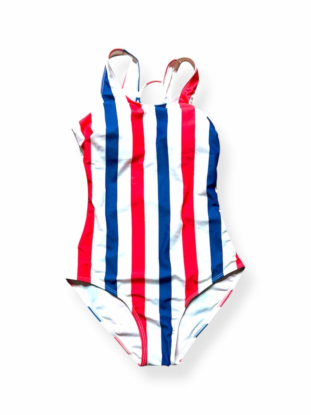 NWT Zaful Red White Blue Striped One Piece Swimsuit Size Small